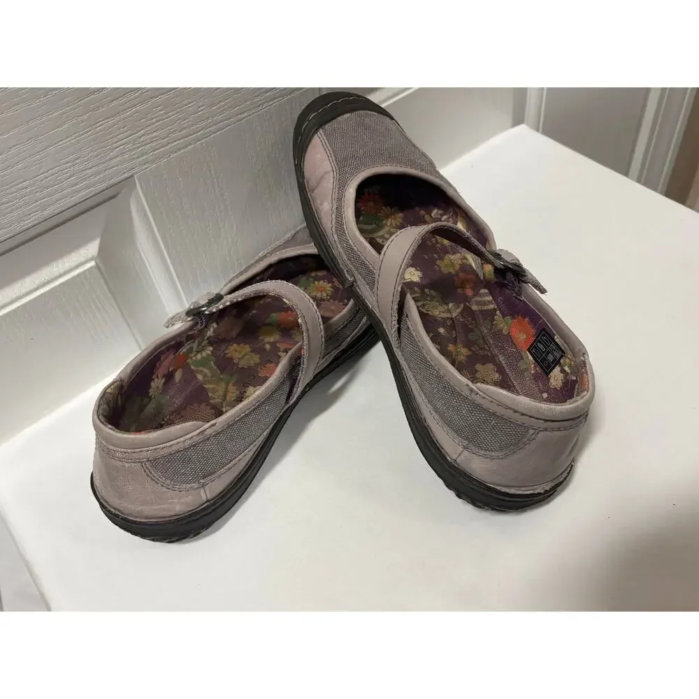 KEEN Mary Jane Flats Lavender Gray Canvas Leather Comfort Shoes Women’s US 9.5